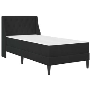 Bettgestell mit Matratze Schwarz Samt 100x200 cm