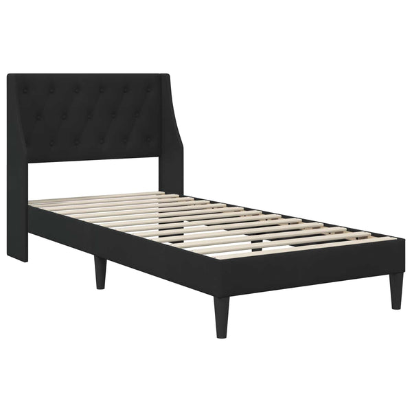 Bettgestell mit Matratze Schwarz Samt 100x200 cm