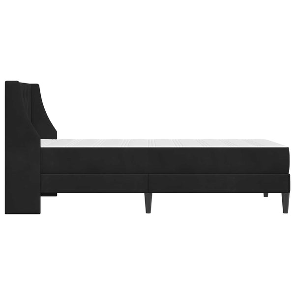 Bettgestell mit Matratze Schwarz Samt 100x200 cm