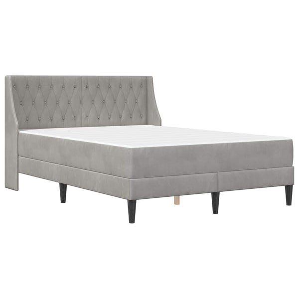 vidaXL Bed Frame with Mattress Light Grey 120 x 200 cm Velvet