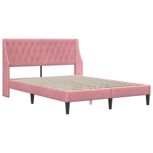 vidaXL Bed Frame with Mattress with Mattress Pink 120 x 200 cm Velvet