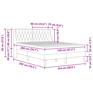 vidaXL Bed Frame with Mattress Black 120 x 200 cm Velvet