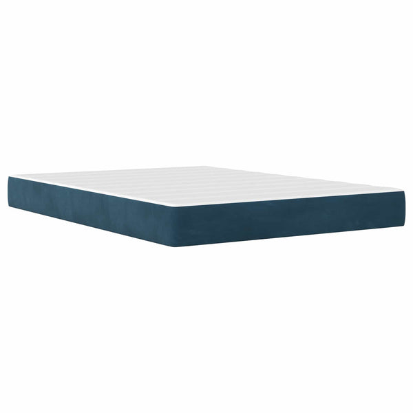 vidaXL Bed Frame with Mattress Blue 120 x 200 cm Velvet