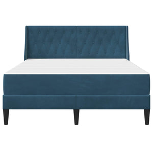 vidaXL Bed Frame with Mattress Blue 120 x 200 cm Velvet