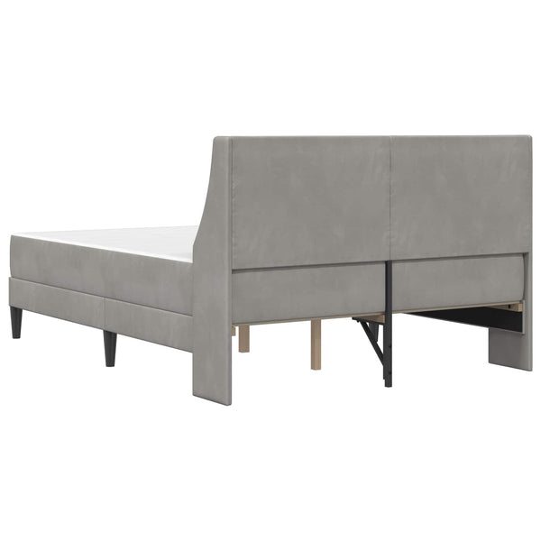 vidaXL Bed Frame with Mattress Light Grey 140 x 190 cm Velvet