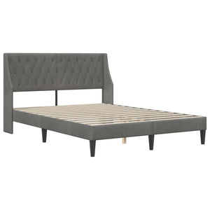 vidaXL Bed Frame with Mattress Dark Grey 140 x 190 cm Velvet
