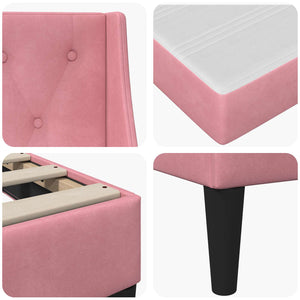 vidaXL Bed Frame with Mattress Pink 140 x 190 cm Velvet