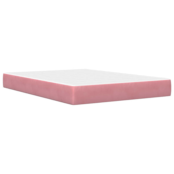 vidaXL Bed Frame with Mattress Pink 140 x 190 cm Velvet
