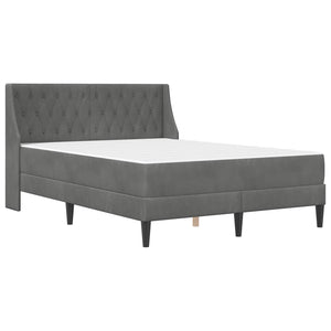 vidaXL Bed Frame with Mattress Dark Gray 140 x 200 cm Velvet