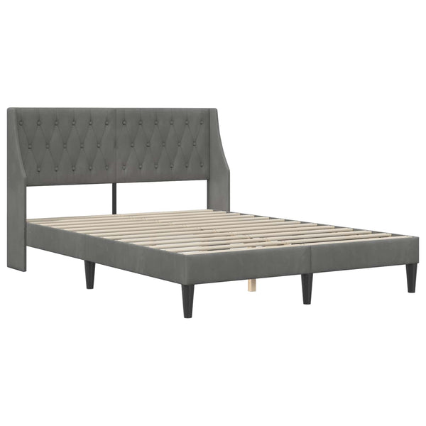 vidaXL Bed Frame with Mattress Dark Gray 140 x 200 cm Velvet