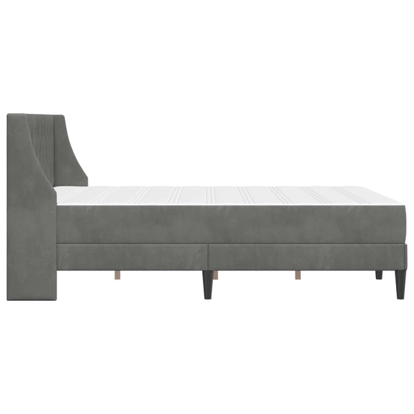 vidaXL Bed Frame with Mattress Dark Gray 140 x 200 cm Velvet