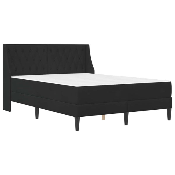 vidaXL Bed Frame with Mattress with Mattress Black 140 x 200 cm Velvet