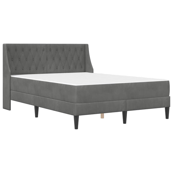vidaXL Bed Frame with Mattress Dark Grey 160 x 200 cm Velvet