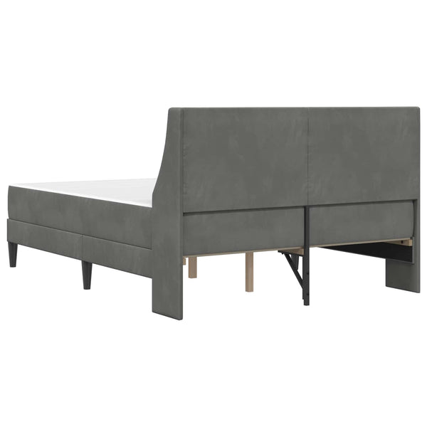 vidaXL Bed Frame with Mattress Dark Grey 160 x 200 cm Velvet