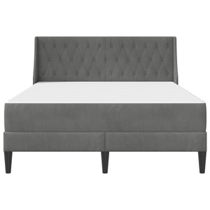 vidaXL Bed Frame with Mattress Dark Grey 160 x 200 cm Velvet