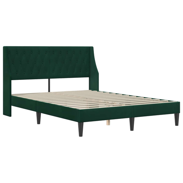 vidaXL Bed Frame with Mattress Dark Green 160 x 200 cm Velvet