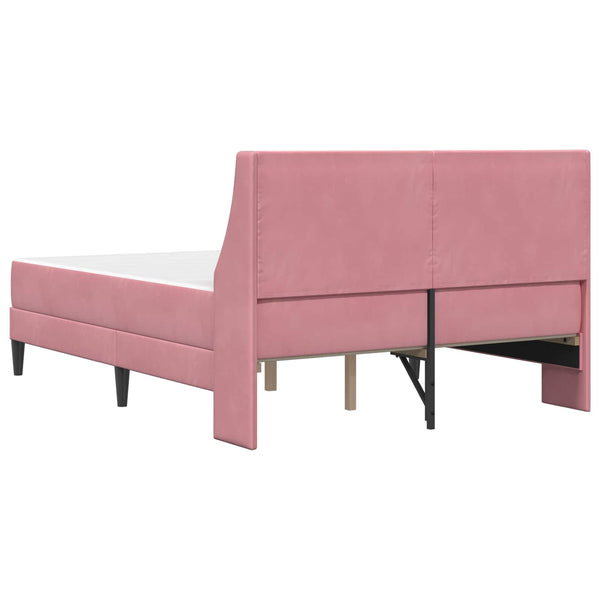 vidaXL Bed Frame with Mattress with Mattress Pink 160 x 200 cm Velvet