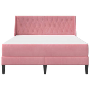 vidaXL Bed Frame with Mattress with Mattress Pink 160 x 200 cm Velvet