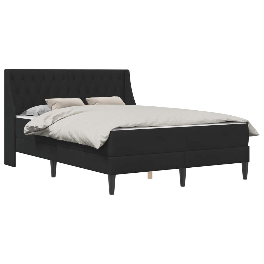 vidaXL Bed Frame with Mattress with Mattress Black 160 x 200 cm Velvet