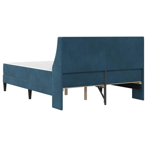vidaXL Bed Frame with Mattress with Mattress Blue 160 x 200 cm Velvet