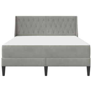 vidaXL Bed Frame with Mattress Light Gray 180 x 200 cm Velvet