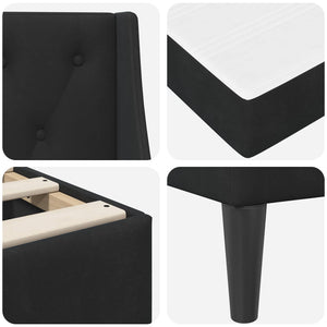 vidaXL Bed Frame with Mattress with Mattress Black 180 x 200 cm Velvet