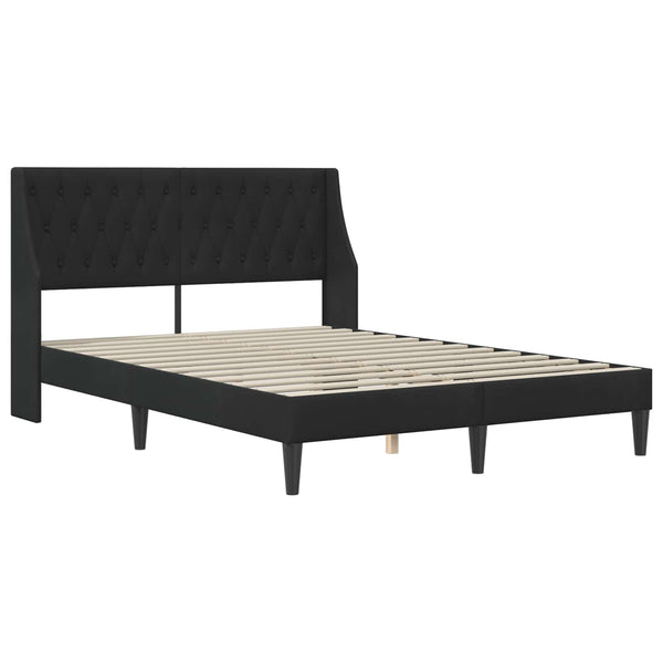 vidaXL Bed Frame with Mattress with Mattress Black 180 x 200 cm Velvet