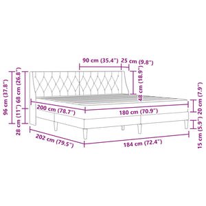 vidaXL Bed Frame with Mattress Blue 180 x 200 cm Velvet