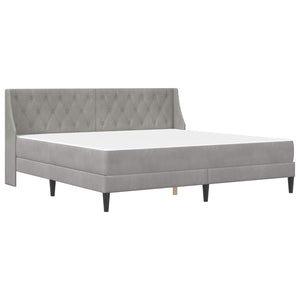 vidaXL Bed Frame with Mattress Light Gray 200 x 200 cm Velvet