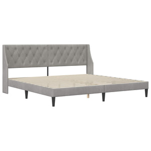 vidaXL Bed Frame with Mattress Light Gray 200 x 200 cm Velvet