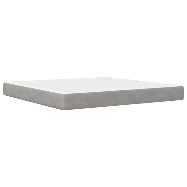 vidaXL Bed Frame with Mattress Light Gray 200 x 200 cm Velvet