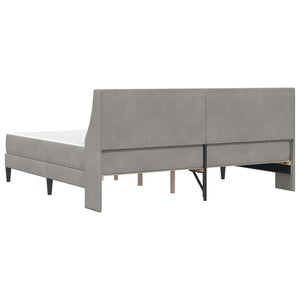 vidaXL Bed Frame with Mattress Light Gray 200 x 200 cm Velvet