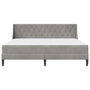 vidaXL Bed Frame with Mattress Light Gray 200 x 200 cm Velvet