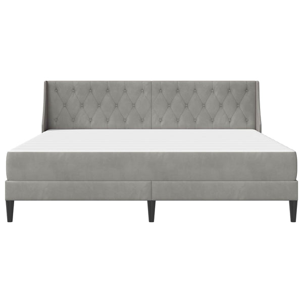 vidaXL Bed Frame with Mattress Light Gray 200 x 200 cm Velvet