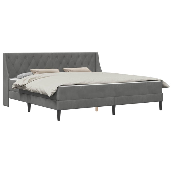 vidaXL Bed Frame with Mattress Dark Grey 200 x 200 cm Velvet