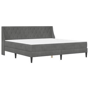 vidaXL Bed Frame with Mattress Dark Grey 200 x 200 cm Velvet