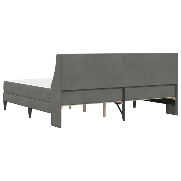 vidaXL Bed Frame with Mattress Dark Grey 200 x 200 cm Velvet