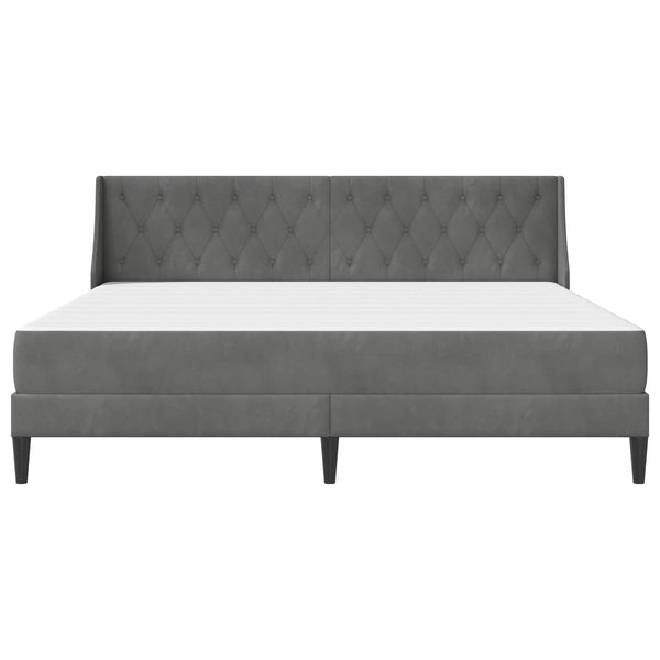 vidaXL Bed Frame with Mattress Dark Grey 200 x 200 cm Velvet