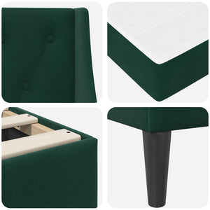 vidaXL Bed Frame with Mattress Dark Green 200 x 200 cm Velvet
