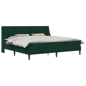 vidaXL Bed Frame with Mattress Dark Green 200 x 200 cm Velvet