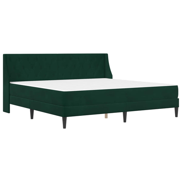 vidaXL Bed Frame with Mattress Dark Green 200 x 200 cm Velvet