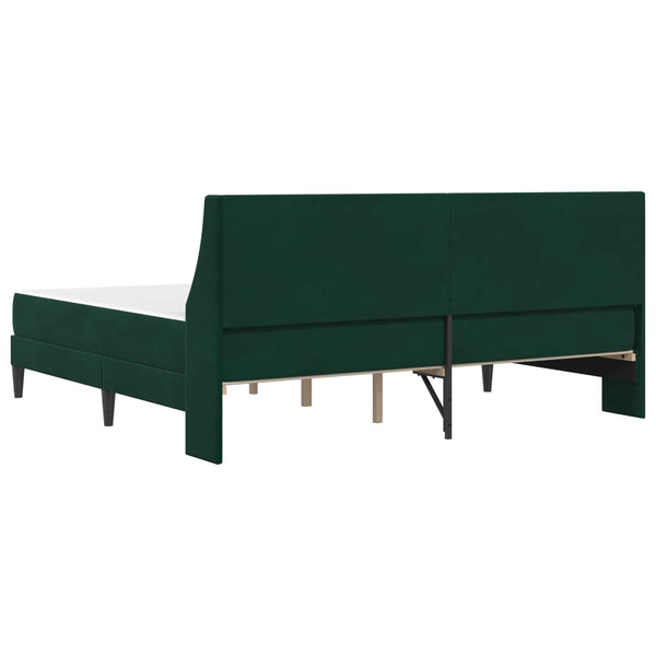 vidaXL Bed Frame with Mattress Dark Green 200 x 200 cm Velvet