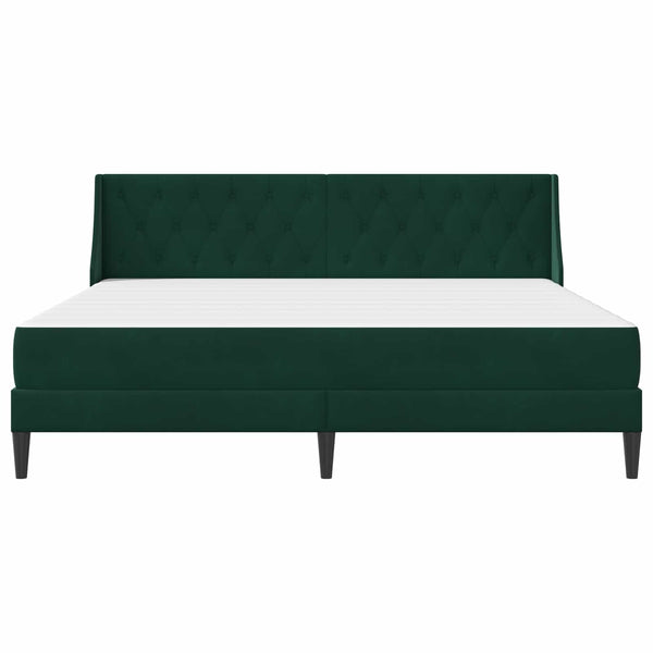 vidaXL Bed Frame with Mattress Dark Green 200 x 200 cm Velvet