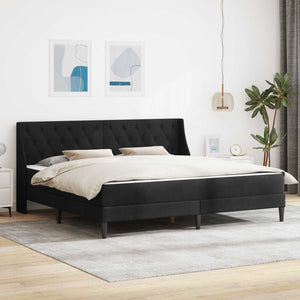 vidaXL Bed Frame with Mattress with Mattress Black 200 x 200 cm Velvet