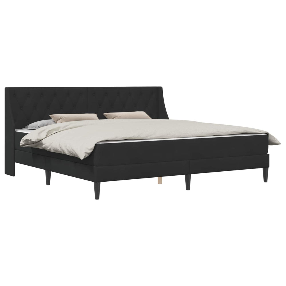 vidaXL Bed Frame with Mattress with Mattress Black 200 x 200 cm Velvet