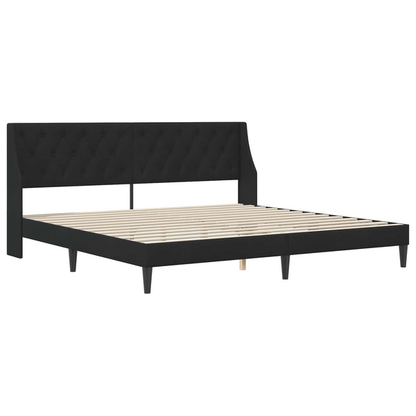 vidaXL Bed Frame with Mattress with Mattress Black 200 x 200 cm Velvet