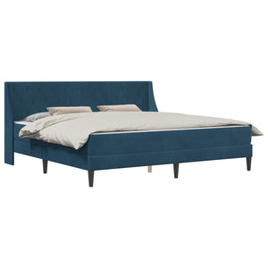 vidaXL Bed Frame with Mattress Blue 200 x 200 cm Velvet