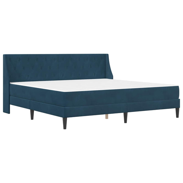 vidaXL Bed Frame with Mattress Blue 200 x 200 cm Velvet