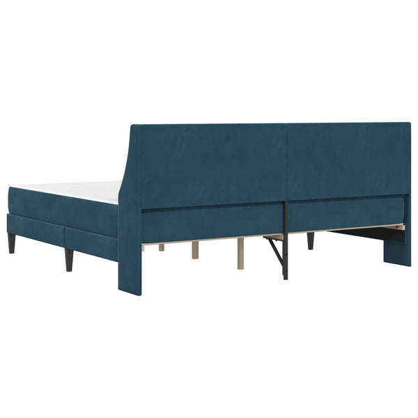 vidaXL Bed Frame with Mattress Blue 200 x 200 cm Velvet
