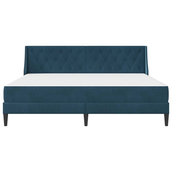vidaXL Bed Frame with Mattress Blue 200 x 200 cm Velvet